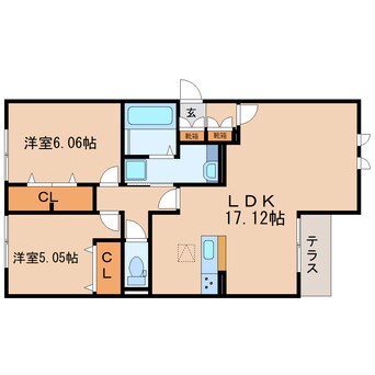 間取図 東海道本線/静岡駅 バス24分登呂コープタウン下車:停歩3分 1階 築7年