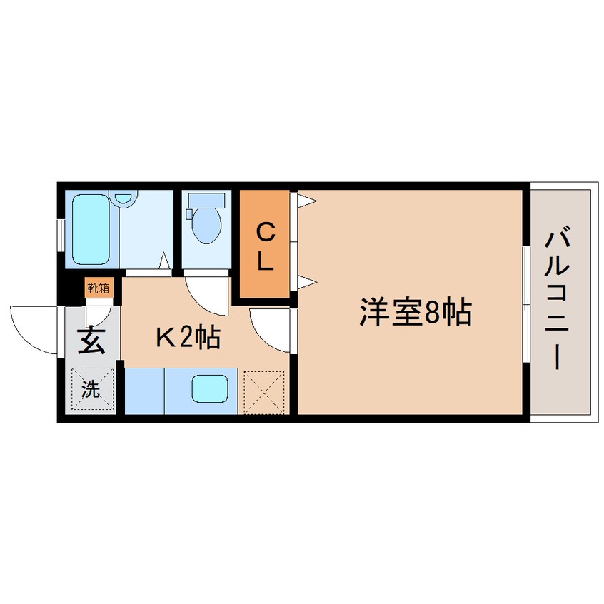 間取図 東海道本線/静岡駅 バス20分宮川下車:停歩3分 2階 築29年