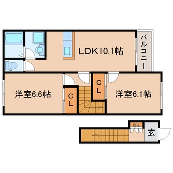 間取図 東海道本線/藤枝駅 バス16分下江留下車:停歩3分 2階 築17年