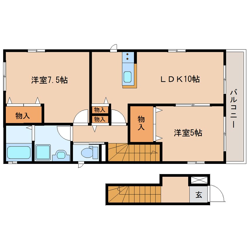 間取図 東海道本線/藤枝駅 徒歩14分 2階 築12年
