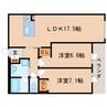 東海道本線/静岡駅 徒歩13分 4階 築6年 2LDKの間取り