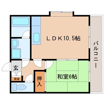 間取図 東海道本線/静岡駅 バス19分高松下車:停歩1分 2階 築35年