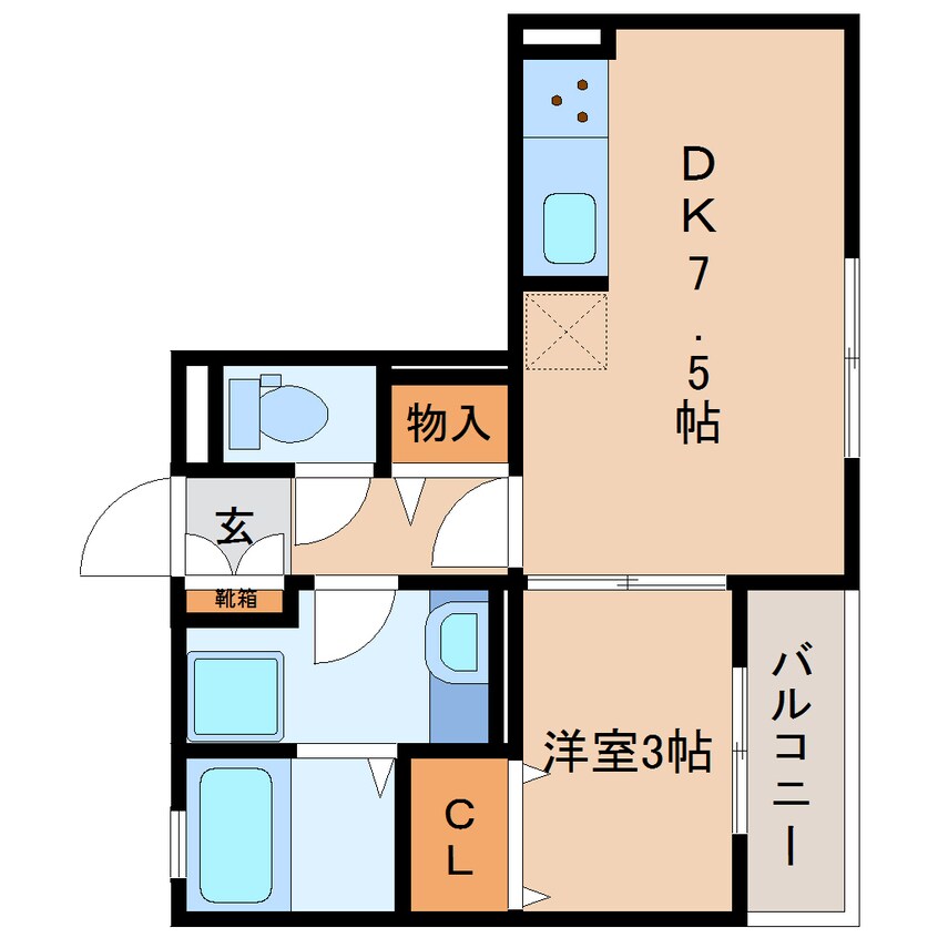 間取図 東海道本線/静岡駅 徒歩17分 2階 築6年