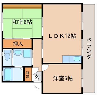 間取図 東海道本線/静岡駅 バス11分中田四丁目下車:停歩3分 3階 築44年