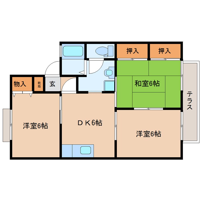 間取図 東海道本線/藤枝駅 バス5分高洲下車:停歩4分 1階 築30年