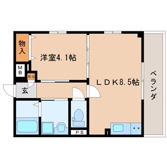 間取図 東海道本線/静岡駅 徒歩17分 4階 築5年