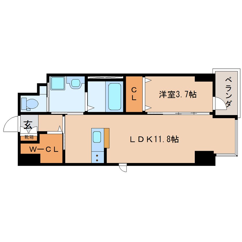 間取図 東海道本線/静岡駅 徒歩8分 3階 築4年