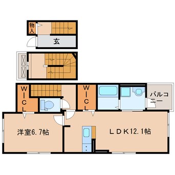 間取図 東海道本線/焼津駅 バス7分保険センター下車:停歩1分 3階 築4年