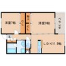 東海道本線/静岡駅 バス:10分:停歩3分 2階 築14年 2LDKの間取り