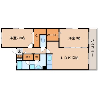 間取図 東海道本線/静岡駅 バス17分ポリテクセンター静岡下車:停歩8分 2階 築17年