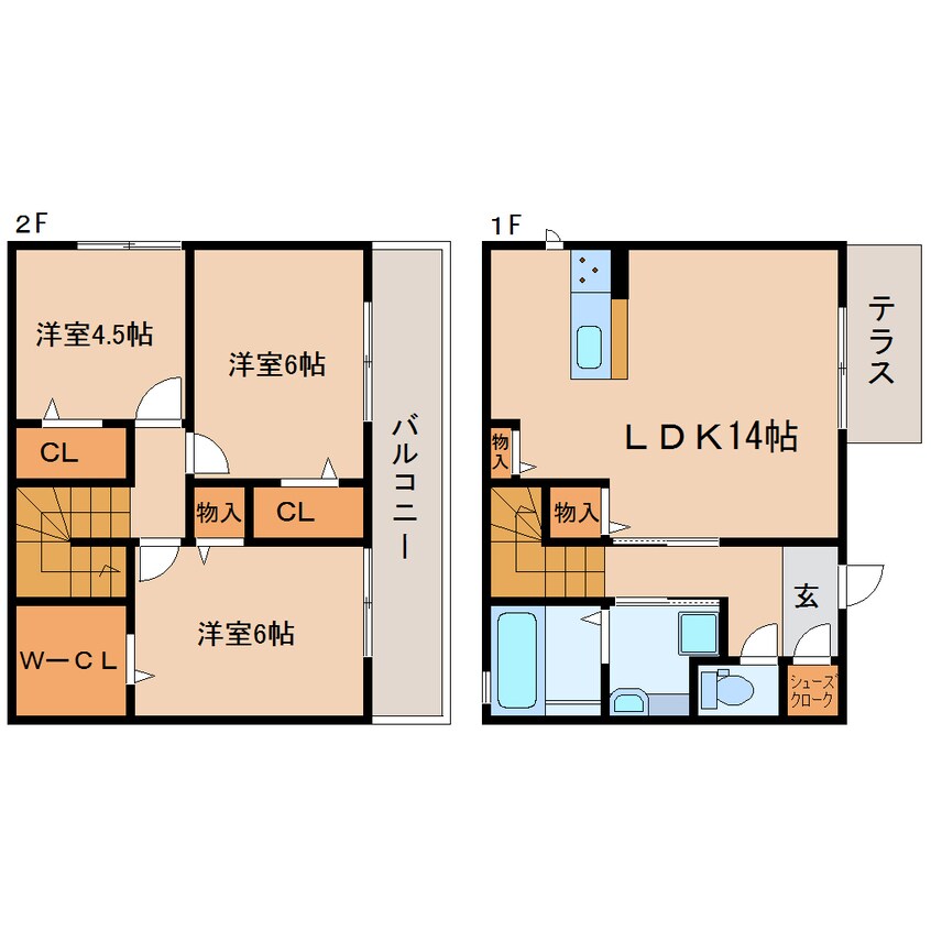 間取図 東海道本線/静岡駅 バス10分中田三丁目西下車:停歩2分 1-2階 築4年