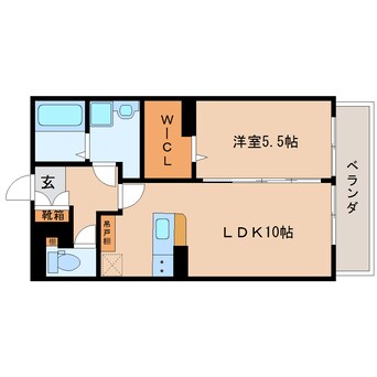 間取図 東海道本線/静岡駅 徒歩16分 5階 築3年