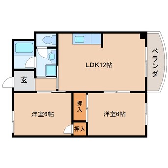 間取図 東海道本線/焼津駅 徒歩9分 5階 築38年