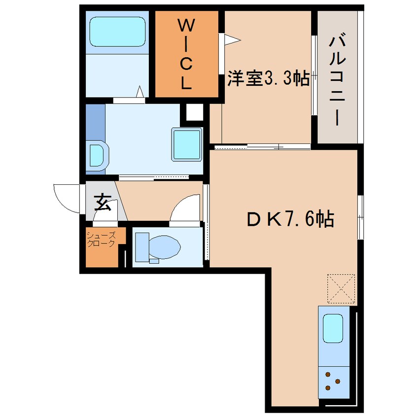 間取図 東海道本線/静岡駅 徒歩17分 3階 築3年