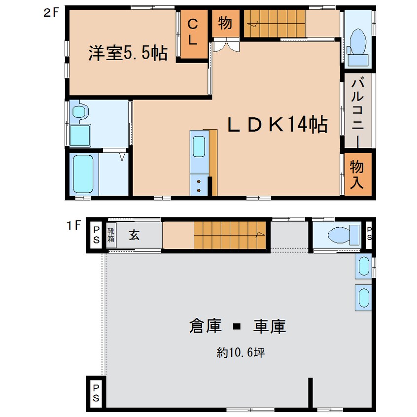 間取図 東海道本線/静岡駅 バス19分西島下車:停歩6分 1-2階 築3年