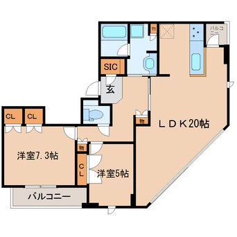 間取図 東海道本線/東静岡駅 徒歩5分 22階 築14年