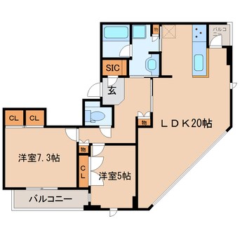 間取図 東海道本線/東静岡駅 徒歩5分 22階 築14年