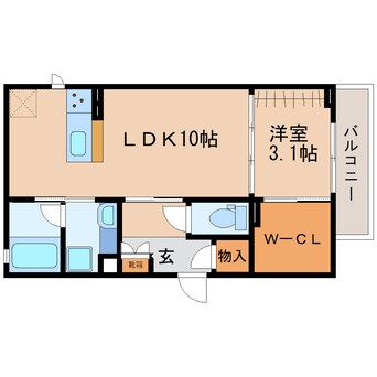 間取図 東海道本線/静岡駅 徒歩19分 3階 築4年
