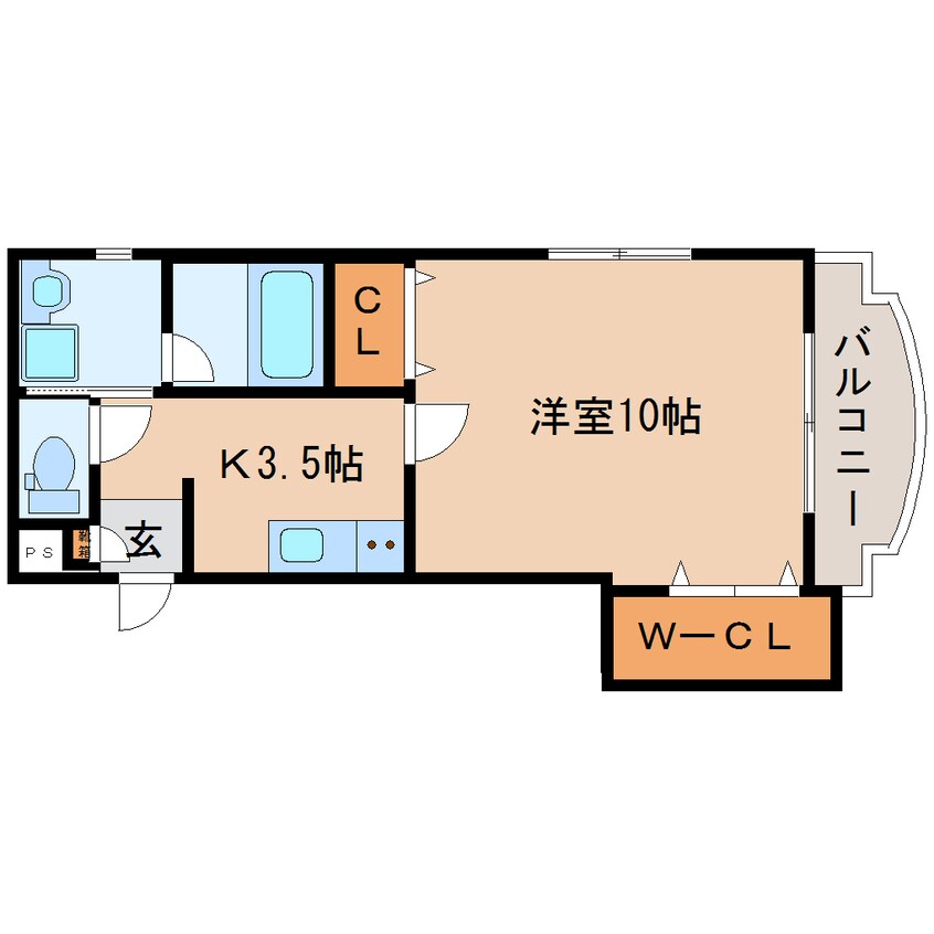 間取図 東海道本線/静岡駅 徒歩15分 4階 築6年