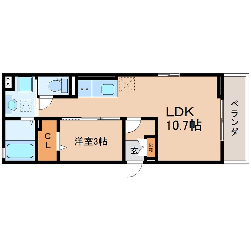 間取図 東海道本線/静岡駅 徒歩10分 1階 築2年