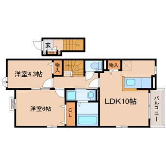 間取図 東海道本線/静岡駅 バス10分駿河大橋下車:停歩5分 2階 築2年