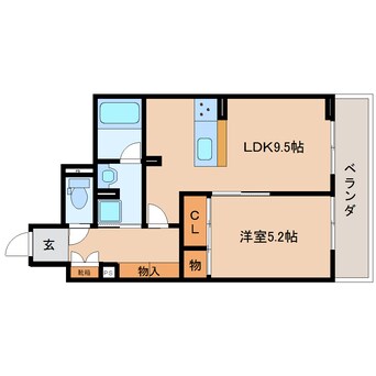 間取図 東海道本線/静岡駅 バス12分寿町下車:停歩2分 1階 築2年