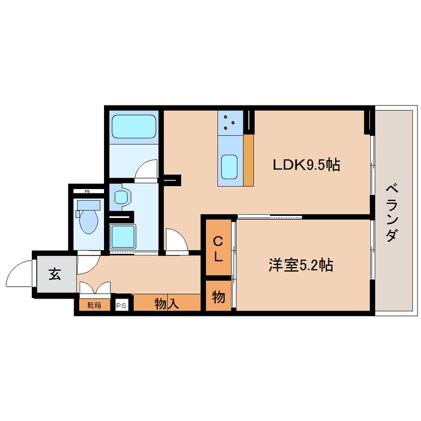 間取図 東海道本線/静岡駅 バス12分寿町下車:停歩2分 1階 築2年