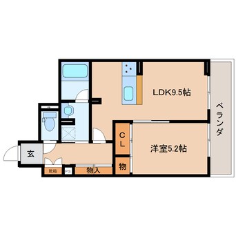 間取図 東海道本線/静岡駅 バス12分寿町下車:停歩2分 1階 築2年