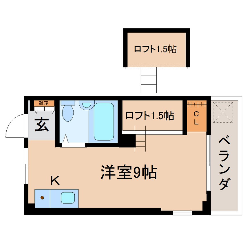 間取図 東海道本線/静岡駅 バス23分静大片山下車:停歩4分 2階 築34年