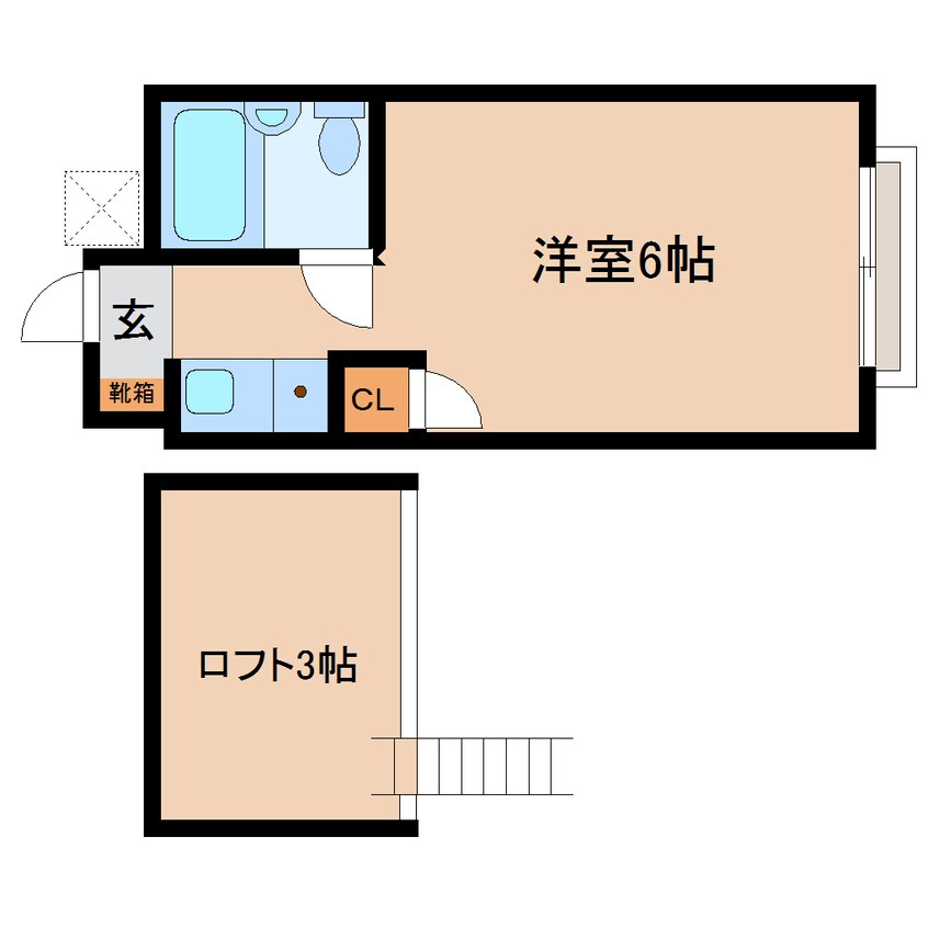 間取図 東海道本線/東静岡駅 徒歩21分 2階 築35年