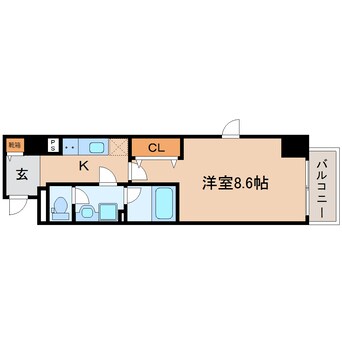 間取図 東海道本線/静岡駅 徒歩7分 7階 築2年