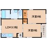 東海道本線/静岡駅 バス:16分:停歩10分 2階 築20年 2LDKの間取り