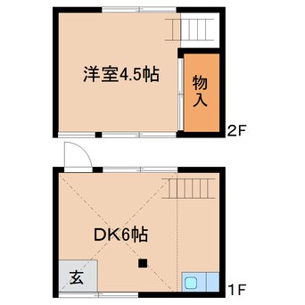 間取図 東海道本線/静岡駅 徒歩12分 1-2階 築54年