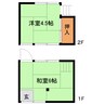 東海道本線/静岡駅 徒歩12分 1階 築54年 2Rの間取り