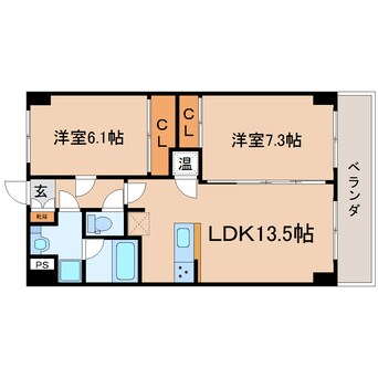 間取図 東海道本線/静岡駅 バス14分緑が丘下車:停歩2分 4階 築10年