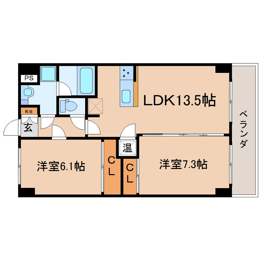 間取図 東海道本線/静岡駅 バス14分緑が丘下車:停歩2分 4階 築10年