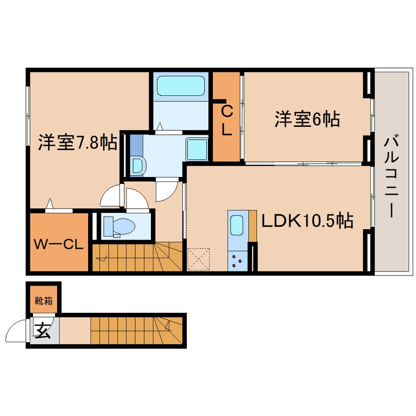 間取図 東海道本線/西焼津駅 徒歩11分 2階 築3年