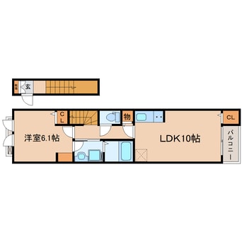 間取図 東海道本線/焼津駅 徒歩17分 2階 築2年