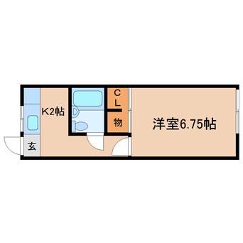 間取図 東海道本線/静岡駅 バス26分宮川下車:停歩3分 2階 築40年