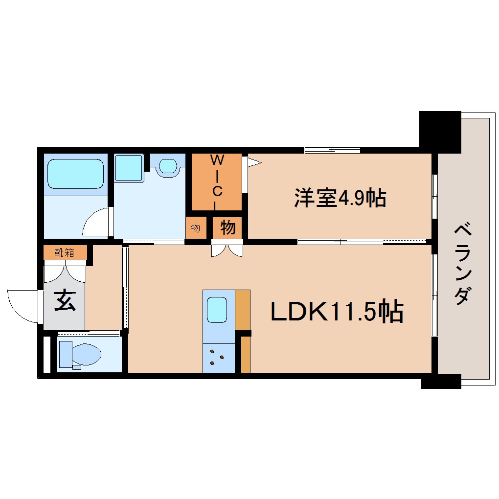 間取り図 東海道本線/静岡駅 徒歩10分 4階 築2年