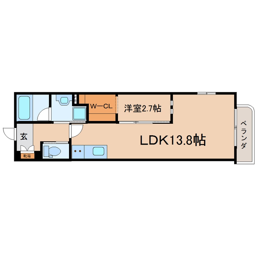 間取図 東海道本線/静岡駅 徒歩13分 1階 築2年