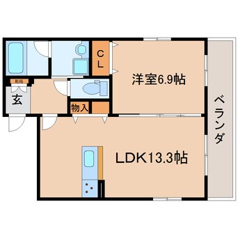 間取図 東海道本線/静岡駅 徒歩13分 4階 築2年