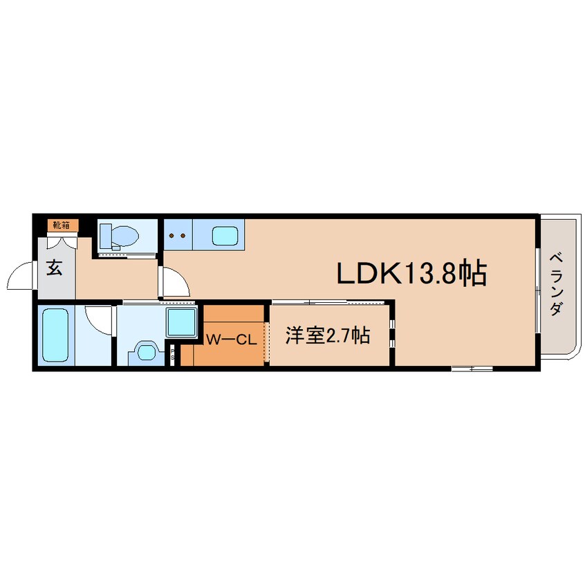 間取図 東海道本線/静岡駅 徒歩13分 2階 築2年