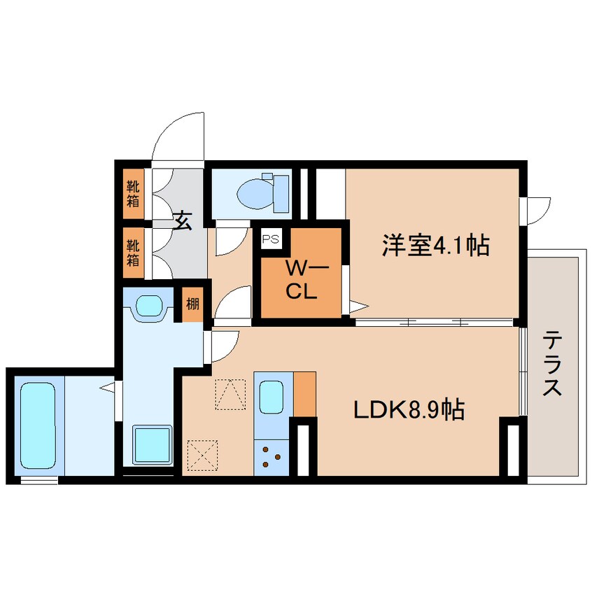 間取図 東海道本線/静岡駅 徒歩22分 1階 築2年