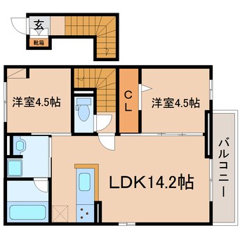 間取図 東海道本線/静岡駅 バス21分大浜公園入口下車:停歩4分 2階 1年未満