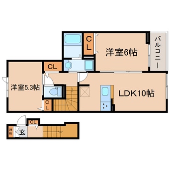 間取図 東海道本線/藤枝駅 徒歩16分 2階 築1年