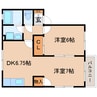 東海道本線/静岡駅 バス:16分:停歩4分 2階 築21年 2DKの間取り