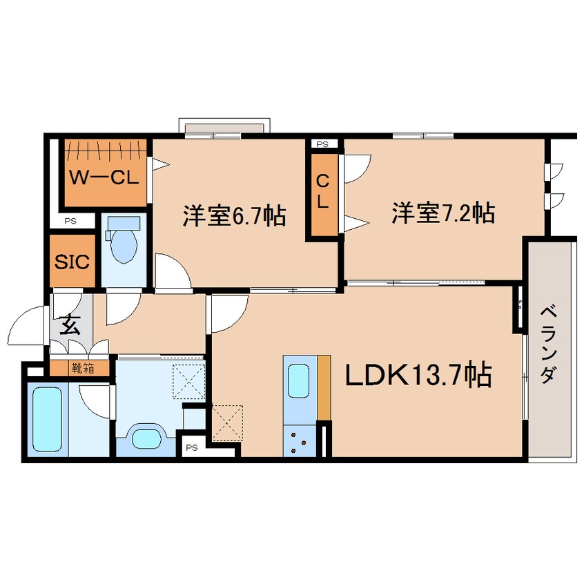 間取図 東海道本線/静岡駅 徒歩9分 3階 1年未満