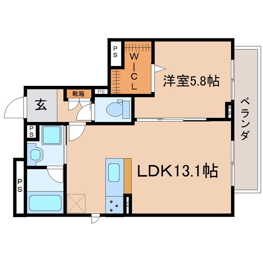間取図 東海道本線/静岡駅 徒歩9分 3階 築1年
