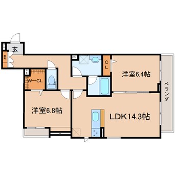 間取図 東海道本線/静岡駅 徒歩9分 4階 築1年